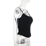 Haut camisole dos nu à col en U avec nœud appliqué 