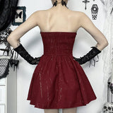 Ruched ruffle smocked corset sweetheart neck mini dress