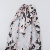 Leopard print high neck backless maxi dress