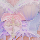 Haut en dentelle avec nœud papillon, col en V, ruban appliqué croisé 