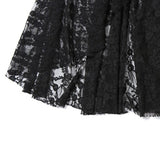 Vestido largo camisola liso con fruncido de encaje irregular 
