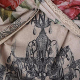 Haut à imprimé fleuri noué avec ourlet en dentelle et épaules dénudées 
