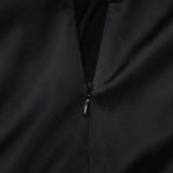 Robe longue camisole à ourlet en dentelle, col en V, fermeture éclair et dos croisé 