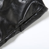 Mini-robe tube en cuir PU duveteux avec fermeture éclair et dos nu 
