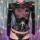 Metal chain cross applique PU leather corset