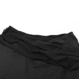 Conjunto de minifalda sin espalda de malla hueca irregular 