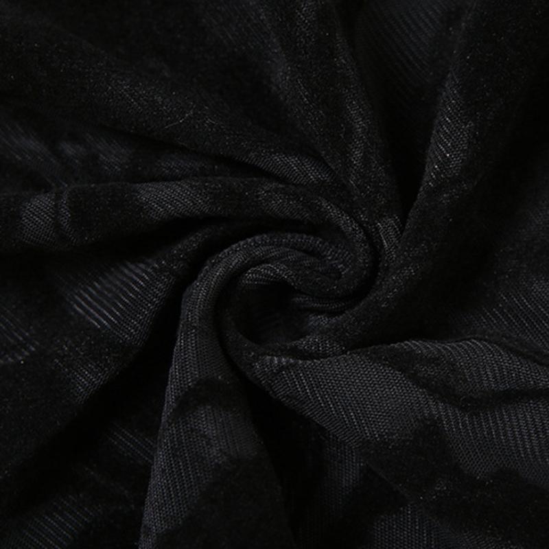 Vestido mini de manga larga con cuello en V, botones ondulados y lazo anudado 