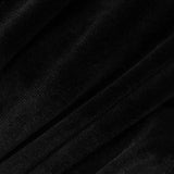 Long flared sleeve lace hem zip-up velvet mini dress