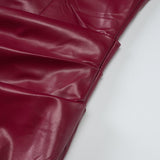 Robe midi tube plissée en cuir PU avec fermeture éclair et fente 