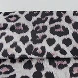 Vestido mini fruncido con hombros descubiertos y estampado de leopardo de manga larga 