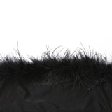 Feather hollow out low rise solid tube pant set