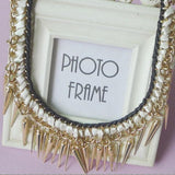 Collier ras du cou décoratif en métal doré