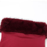 Robe longue tube dos nu en maille patchwork duveteuse 