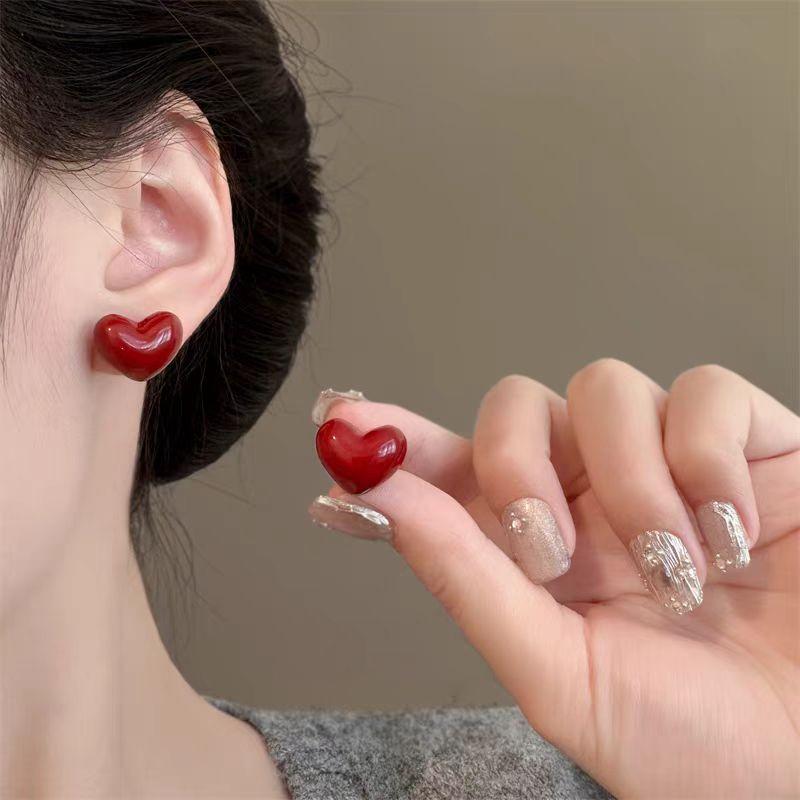 Pendientes con colgante de perla sintética con forma de corazón y lazo