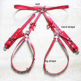 PU leather bowknot decor o ring garter belt
