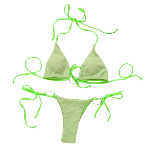 Maillot de bain bikini dos nu uni à nouer soi-même 
