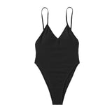 Maillot de bain une pièce texturé à col en V et dos nu rembourré 