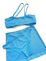 Maillot de bain 3 pièces asymétrique à dos nu et à épaules dénudées 