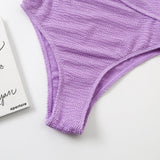 Maillot de bain une pièce texturé à une épaule et ajouré 