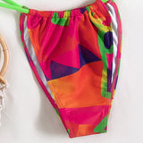 Maillot de bain 3 pièces à imprimé contrasté et à nouer soi-même 